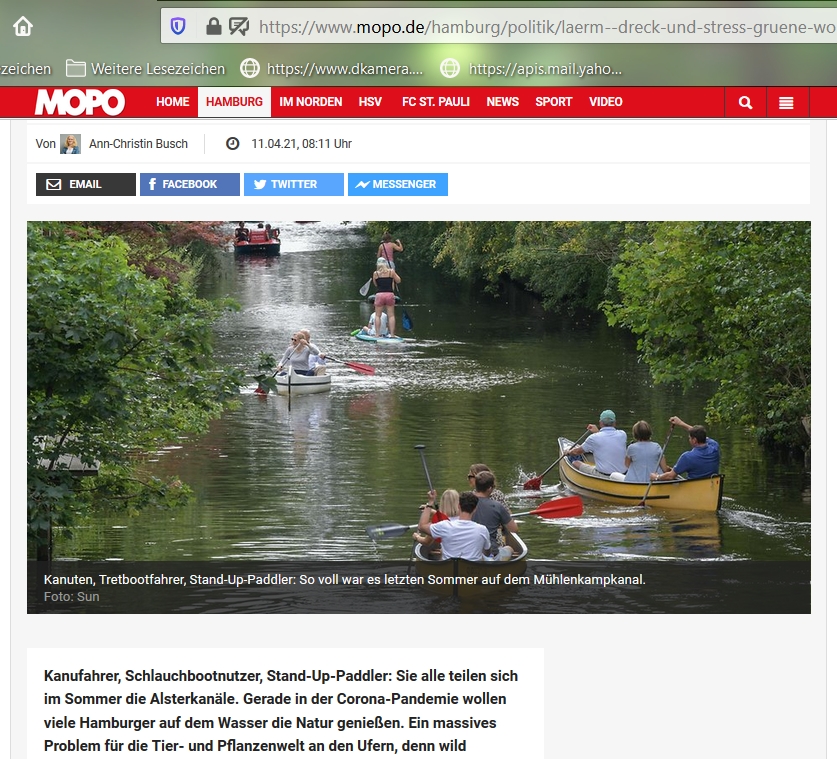 Standuppddle an der Alster